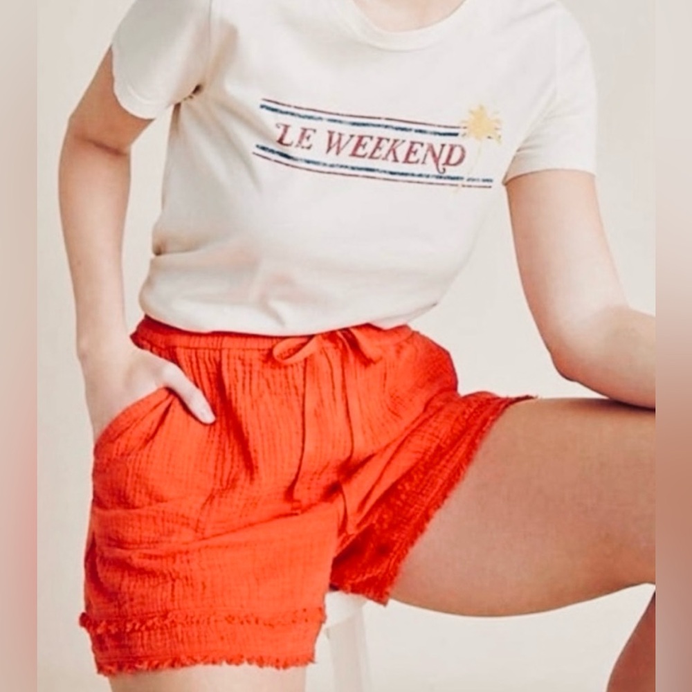Anthropologie - saturday sunday - Marie Frayed Cover up Short in Marmalade sz M
